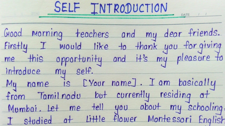 self introduction in english before speech